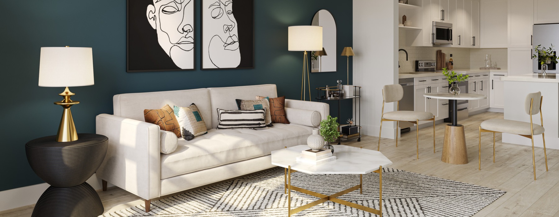 Rendering of the living room